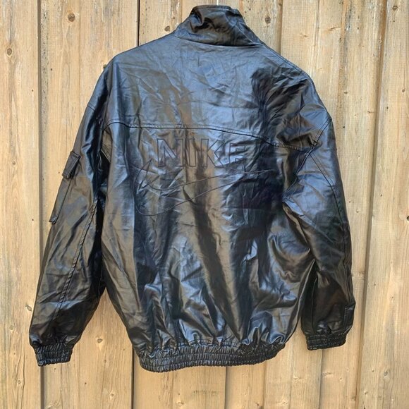 Vintage Nike Leather Jacket Large Black - Picture 12 of 15